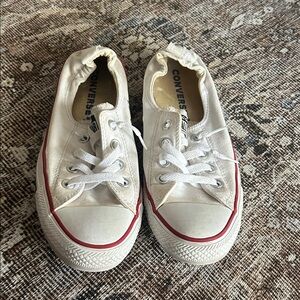 Converse Cream Sneakers with Red Accents